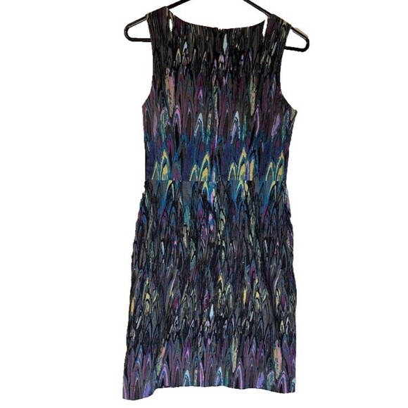 Kensie Sleeveless Dress S Multicolor Print Ruffle Modern Boho Business Casual - Picture 6 of 6